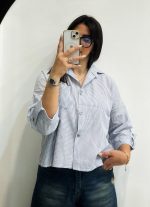 شومیز باکسی راه راه لنین   - Image 6
