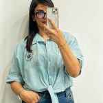 شومیز گره ای راه راه لنین
