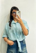 شومیز گره ای راه راه لنین