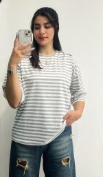 تیشرت باکسی راه راه - Image 4