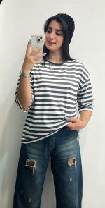 تیشرت باکسی راه راه - Image 5