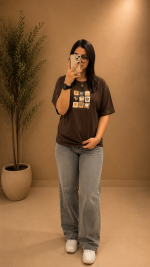 تیشرت باکسی تابستانی طرح قلب - Image 2
