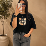 تیشرت باکسی تابستانی طرح قلب