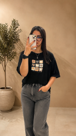 تیشرت باکسی تابستانی طرح قلب