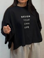 تیشرت باکسی بغل چاکدار - Image 5